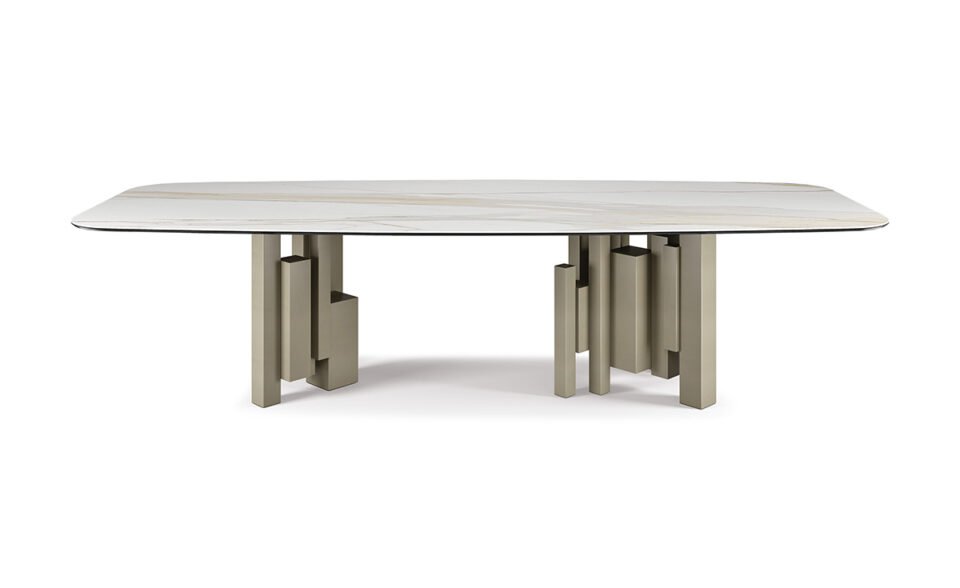 Skyline Keramik table design haut de gamme et acier par Cattelan Italia, alliance d’élégance et d’inspiration urbaine. Disponible chez D-Style Interior.