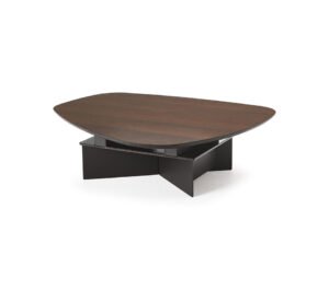 Table basse design haut de gamme Orlando par Cattelan Italia, table transformable à deux hauteurs, structure acier et plateaux mixte, disponible chez D-Style Interior.