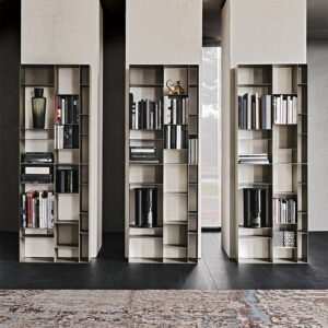 Bibliothèque design haut de gamme Latitude Cattelan Italia, bibliothèque modulable métallique avec module 70x26x100 cm, disponible chez D-Style Interior.