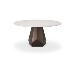 Zermatt Argile table design haut de gamme par Cattelan Italia, avec base en acier et plateau en argile spatulée aux teintes naturelles. Disponible chez D-Style Interior.