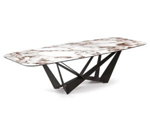 Skorpio Keramik table de Cattelan Italia, un modèle emblématique au plateau en céramique et base sculpturale en acier. Disponible chez D-Style Interior.