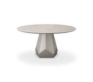 Zermatt Keramik table design haut de gamme par Cattelan Italia avec base géométrique en acier et plateau en céramique Marmi. Disponible chez D-Style Interior.