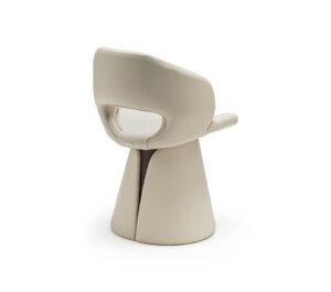Dafne Chaise design de Cattelan Italia, au dossier ajouré et base conique raffinée, alliant élégance sculpturale et confort haut de gamme. Disponible chez D-Style Interior.
