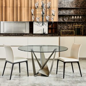 Skorpio Round table design haut de gamme par Cattelan Italia, alliance parfaite d’équilibre et de modernité. Disponible chez D-Style Interior.