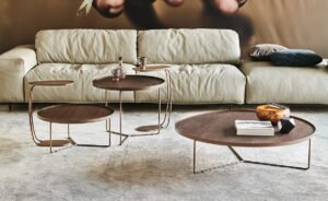 Table basse design haut de gamme Billy Wood par Cattelan Italia, plateau bois massif avec structure métallique, disponible chez D-Style Interior.