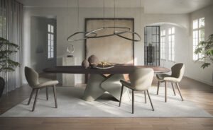 Scott Wood table de Cattelan Italia allie l’art du bois noble et la puissance sculpturale du métal dans une création d’exception. Disponible chez D-Style Interior.
