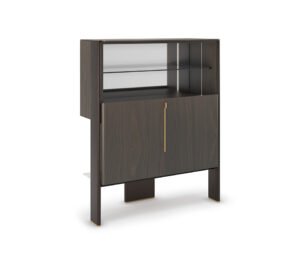 Buffet design haut de gamme Cremona par Cattelan Italia, porte coulissante anti-gravité avec structure bois et céramique, disponible chez D-Style Interior