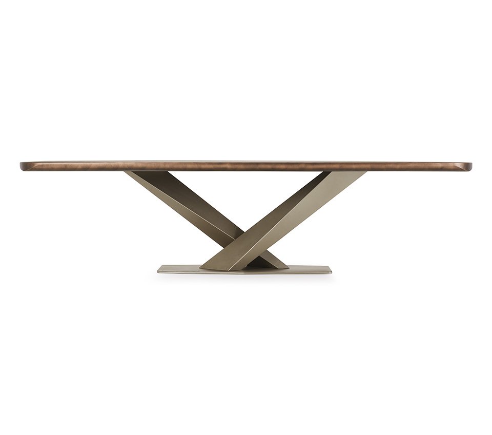 Stratos Keramik Premium table design haut de gamme par Cattelan Italia, base en acier embossé et plateau en céramique Marmi Premium. Disponible chez D-Style Interior.