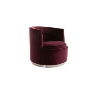 Duke | Fauteuil design haut de gamme Bentley Home en cuir ou tissu, base pivotante en acier finition gunmetal, disponible chez D-Style Interior.