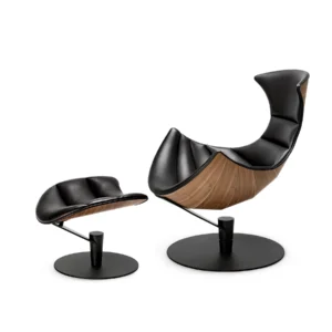 The Lobster Chair Bruunmunch – fauteuil design haut de gamme en noyer FSC et cuir Paris Passion