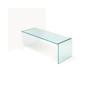 Rialto L wall mounted | Bureau design haut de gamme FIAM Italia, verre cintré 15 mm et fixation en aluminium poli, disponible chez D-Style Interior.