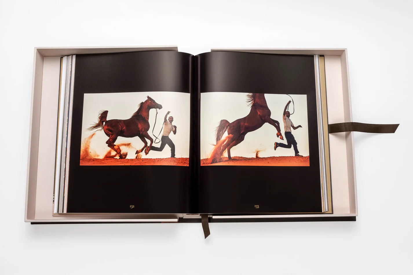 Livre design haut de gamme Horses from Saudi Arabia par Assouline, édition en soie sous écrin, disponible chez D-Style Interior.