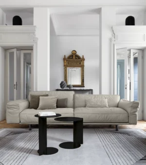 Table basse design haut de gamme Joystick Arketipo par Mauro Lipparini, structure métallique minimaliste, disponible chez D-Style Interior.