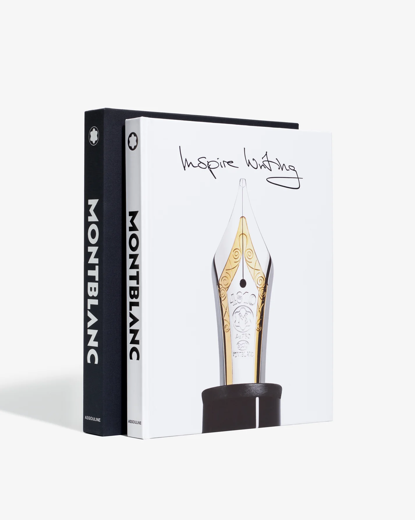 Livre design haut de gamme Montblanc: Inspire Writing par Assouline, édition Legends sous étui luxueux, disponible chez D-Style Interior.