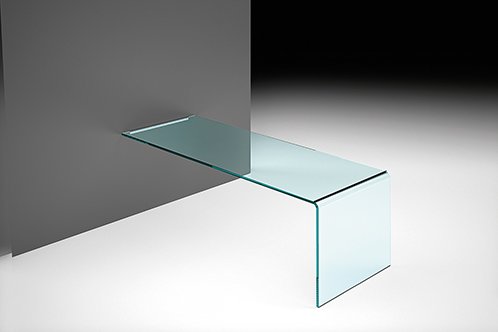 Rialto L wall mounted | Bureau design haut de gamme FIAM Italia, verre cintré 15 mm et fixation en aluminium poli, disponible chez D-Style Interior.