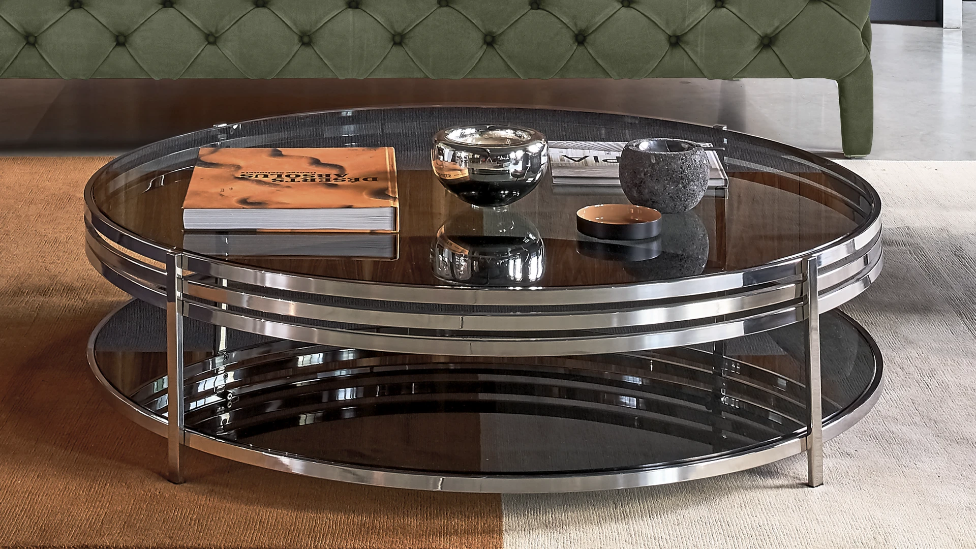 Ula – Table basse design en verre fumé Arketipo