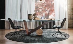Valentino table de Cattelan Italia, une pièce iconique alliant marbre, bois et verre. Design sculptural et finitions d’exception. Disponible chez D-Style Interior.