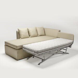 Canapé lit design haut de gamme Chaise Longue par Colunex, système de relèvement automatique, disponible chez D-Style Interior.