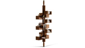 Bibliothèque design haut de gamme Albero par Poltrona Frau, structure noyer massif rotative 360°, disponible chez D-Style Interior