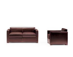 Canapé design haut de gamme Linea A par Poltrona Frau, structure hêtre massif avec revêtement cuir Pelle Frau®, disponible chez D-Style Interior