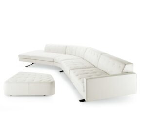 Canapé design haut de gamme Kennedee par Poltrona Frau, système modulable avec matelassage main motif X, disponible chez D-Style Interior