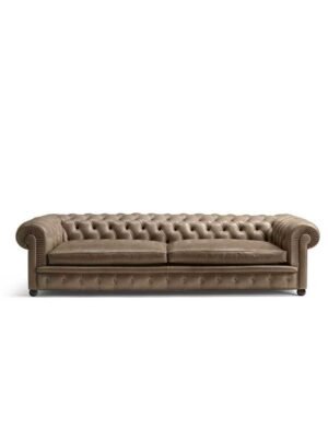 Canapé design haut de gamme Chester One par Poltrona Frau, structure hêtre avec capitonnage iconique et assise approfondie, disponible chez D-Style Interior