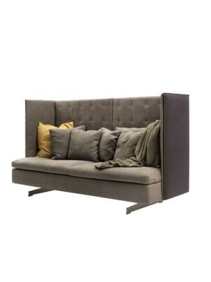 Canapé design haut de gamme GranTorino HB par Poltrona Frau, dossier haut en cuir sellerie avec structure métal, disponible chez D-Style Interior