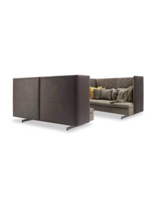 Canapé design haut de gamme GranTorino HB par Poltrona Frau, dossier haut en cuir sellerie avec structure métal, disponible chez D-Style Interior