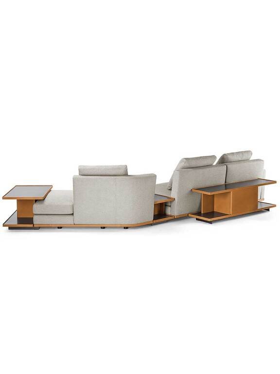 Come Together Poltrona Frau : canapé design haut de gamme deux places modulaire signé Serafini + Palomba. Système compléments. D-Style Interior.