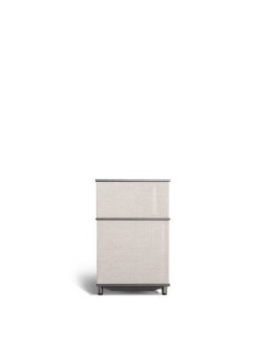 Lloyd Tex Cabinet faible Poltrona Frau : bibliothèque design haut de gamme avec panneaux Techno-fabric coulissants. Design Jean-Marie Massaud. D-Style Interior.