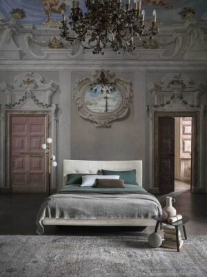Aurora Due Lit avec coffre design haut de gamme en cuir Pelle Frau® par Poltrona Frau, design italien contemporain, disponible chez D-Style Interior