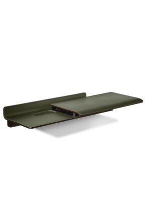 Iren Bureau design haut de gamme Wall Poltrona Frau par Kensaku Oshiro, bureau mural en frêne et cuir Pelle Frau®, design japonais haut de gamme disponible chez D-Style Interior