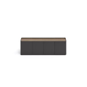 Bibliothèque design haut de gamme Trust Cabinet par Poltrona Frau, design Lievore-Altherr-Park avec structure bois et cuir Saddle Executive, disponible chez D-Style Interior
