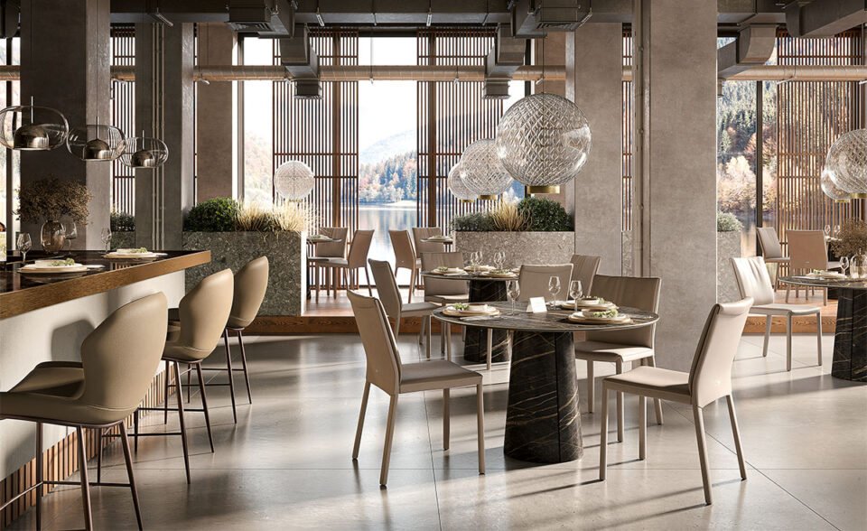 CUBA Keramik Bistrot – Table bistro en céramique contemporaine Cattelan Italia