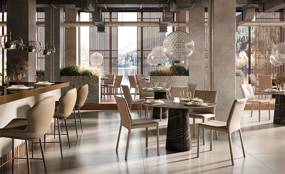 CUBA Keramik Bistrot – Table bistro en céramique contemporaine Cattelan Italia