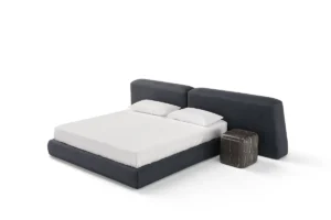 Le lit Lapis d’Amura Lab associe design sculptural, confort mémoire de forme et raffinement italien. Disponible chez D-Style Interior.