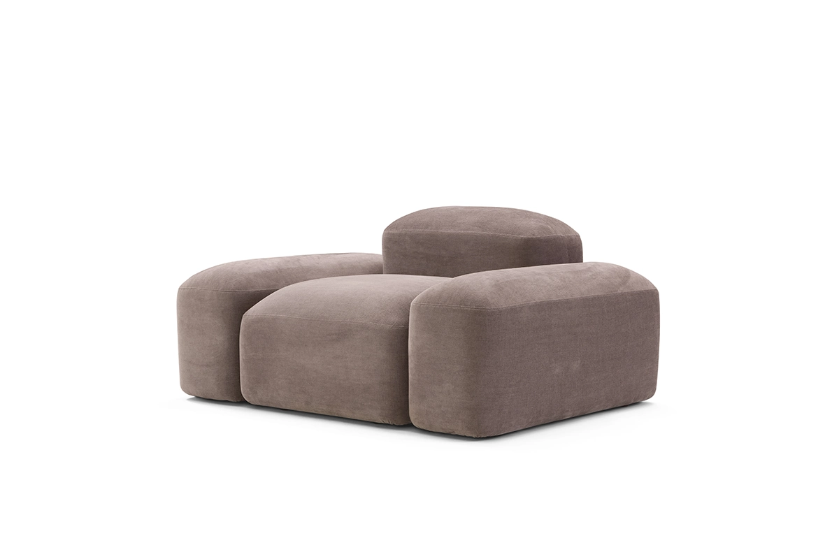 Lapis fauteuil d’Amura Lab allie formes organiques, confort absolu et design italien raffiné. Disponible chez D-Style Interior.