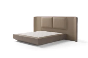 Le lit Panis d’Amura Lab marie design italien, formes généreuses et savoir-faire artisanal pour une chambre à l’élégance intemporelle. Disponible chez D-Style Interior.