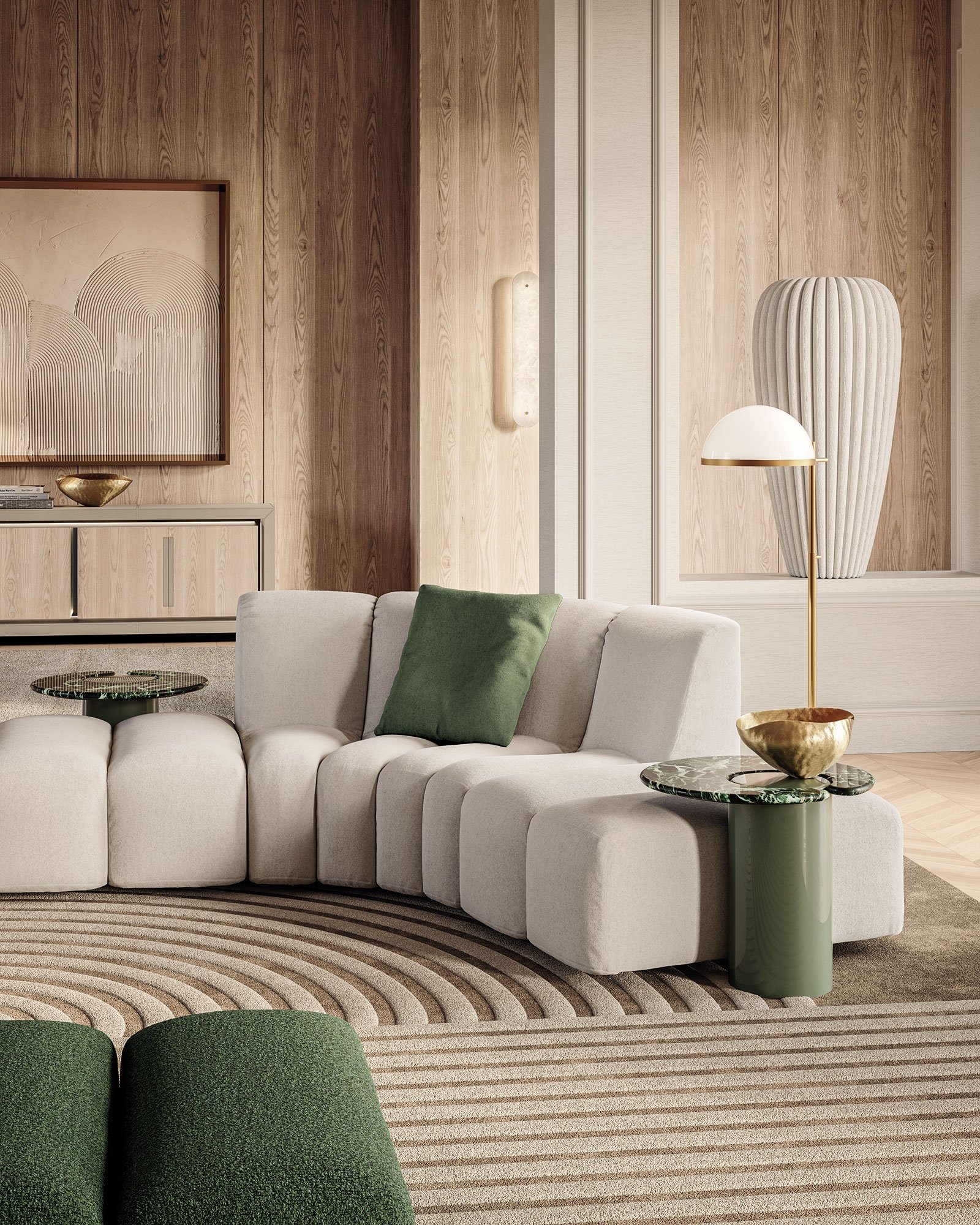 Canapé design haut de gamme Noah de Vittoria Frigerio – un équilibre parfait entre géométrie raffinée et confort absolu, symbole d’un luxe contemporain. Disponible chez D-Style Interior.