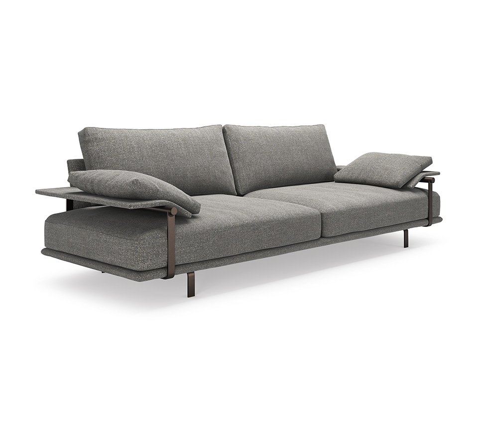 HESTON Canapé design géométrique avec dossiers hauts et accoudoirs innovants en métal. Disponible chez D-Style Interior.
