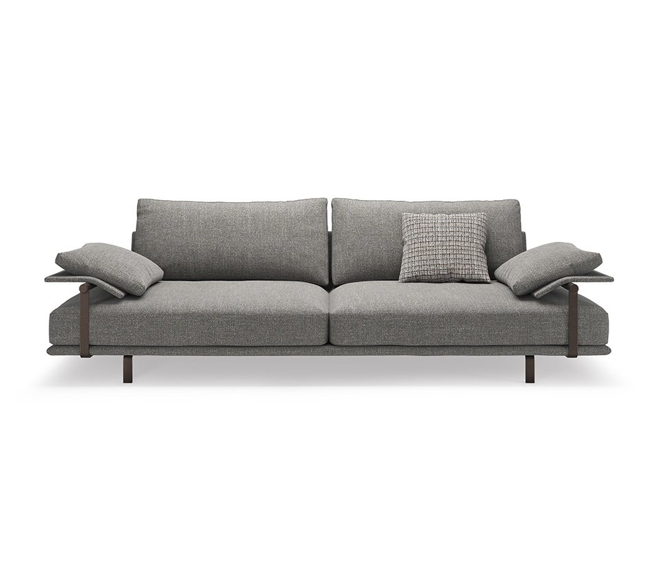 HESTON Canapé design géométrique avec dossiers hauts et accoudoirs innovants en métal. Disponible chez D-Style Interior.