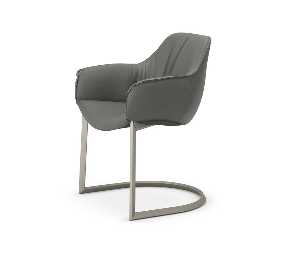 Scarlett Cantilever Chaise avec accoudoirs de Cattelan Italia : structure en acier cantilever, dossier haut et finitions luxueuses. Disponible chez D-Style Interior.