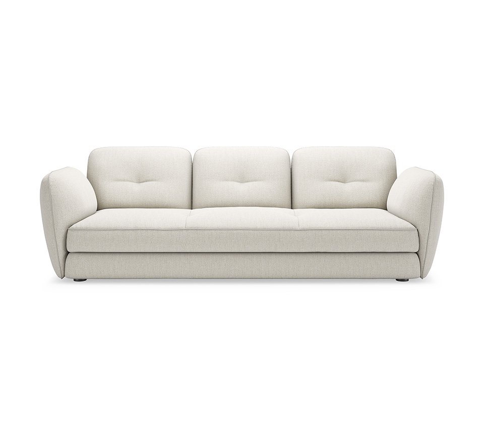 MICHAEL Canapé modulable semi-circulaire avec poufs et dossiers incurvés, alliant confort et design élégant. Disponible chez D-Style Interior.