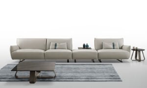 Cocoon canapé de Gamma Arredamenti, un canapé haut de gamme en cuir modulable et raffiné issu de la collection Dandy Home. Disponible chez D-Style Interior.