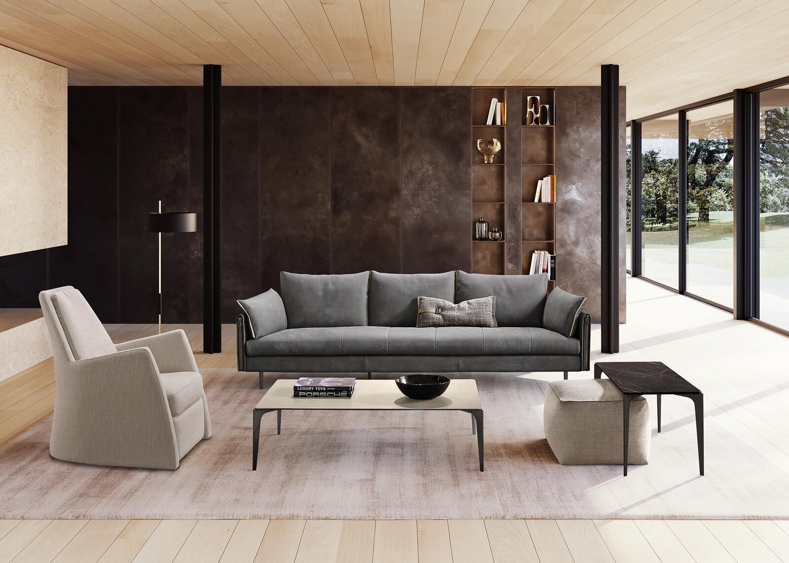 New York canapé design haut de gamme par Gamma Arredamenti, design moderne avec finitions couture et confort exceptionnel. Disponible chez D-Style Interior.