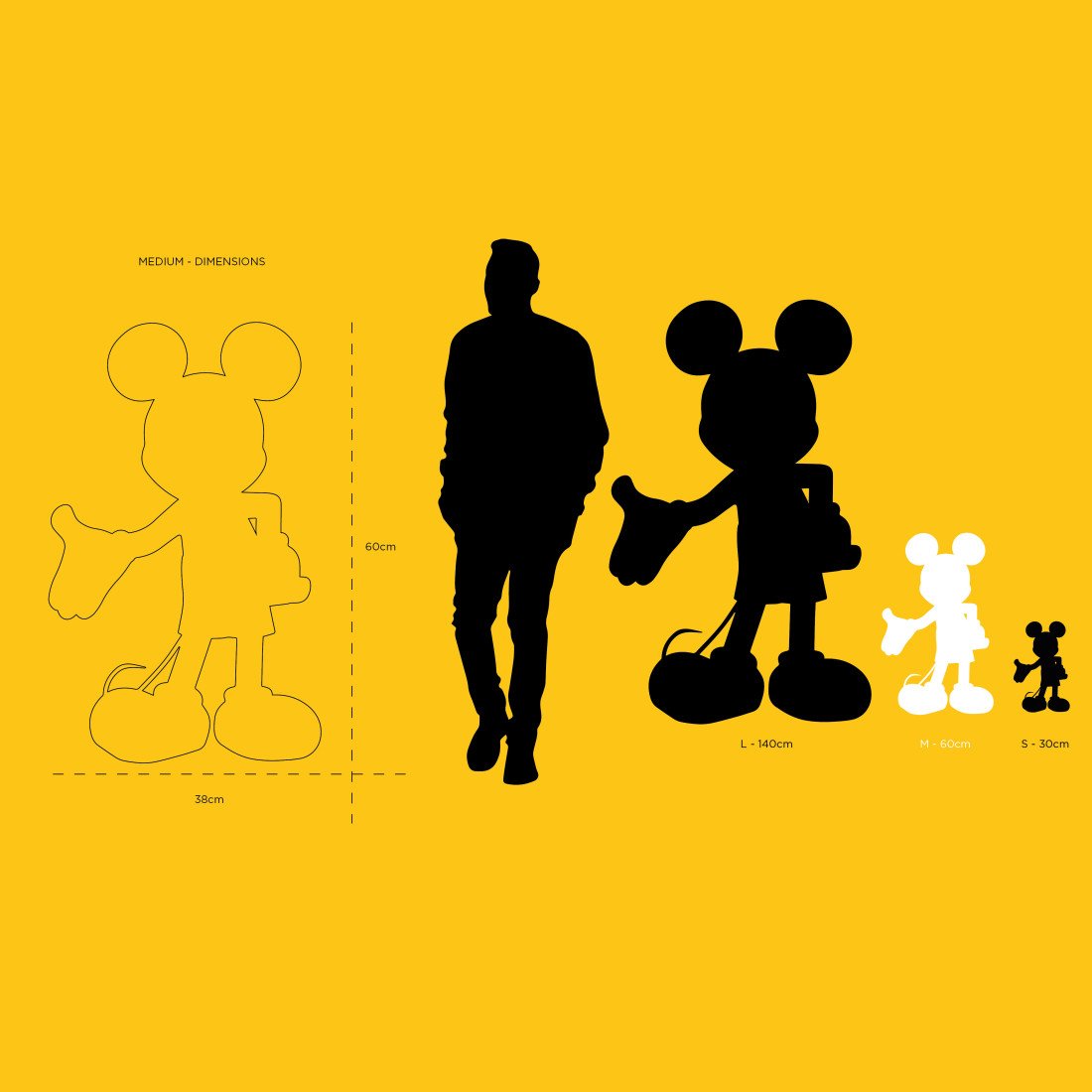 Mickey Welcome Mat Medium, Sculpture design haut de gamme Leblon Delienne, résine peinte à la main, élégante et joyeuse, disponible chez D-Style Interior