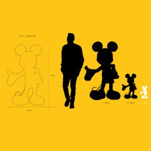 Mickey Welcome – Small : Sculpture design haut de gamme Leblon Delienne, 30 cm, finition chromée, moderne et unique, disponible chez D-Style Interior.