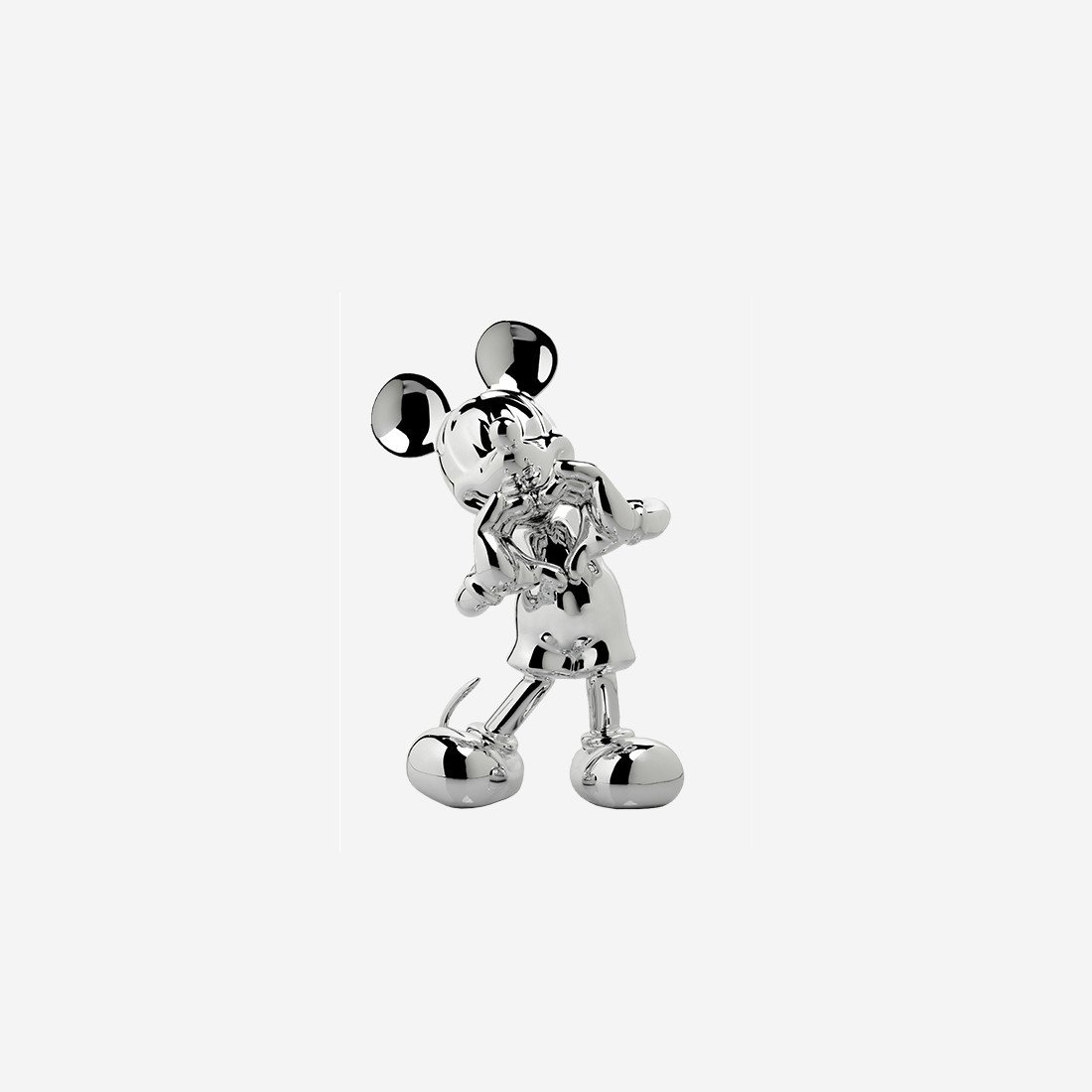 Mickey with Love Chromé Extra Small, sculpture design haut de gamme par Leblon Delienne, version chromée argent ultra contemporaine. Disponible chez D-Style Interior