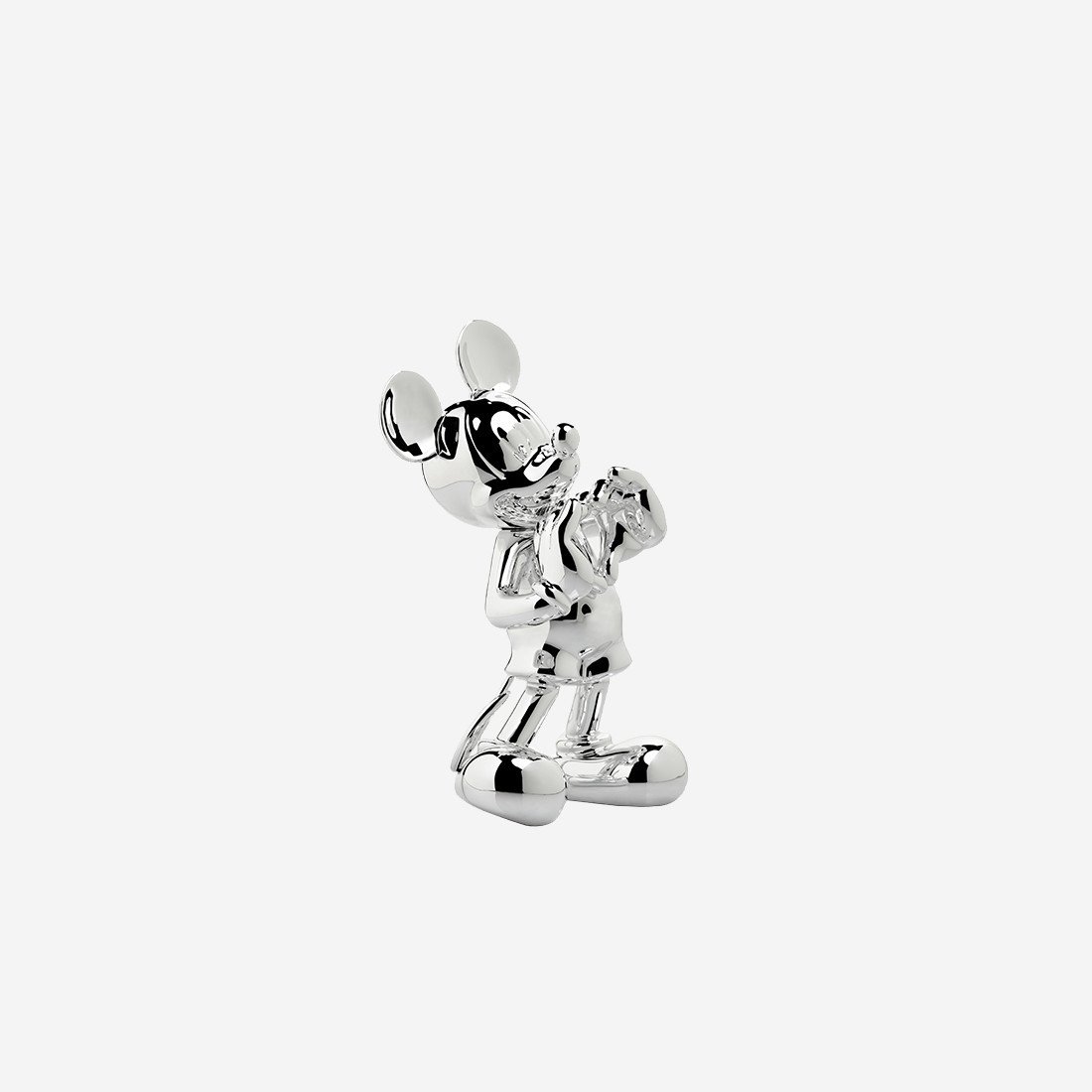 Mickey with Love Chromé Extra Small, sculpture design haut de gamme par Leblon Delienne, version chromée argent ultra contemporaine. Disponible chez D-Style Interior