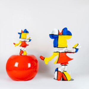 Minnie Welcome Art Collection Small, sculpture design haut de gamme Leblon Delienne, création contemporaine inspirée de Piet Mondrian. Disponible chez D-Style Interior.